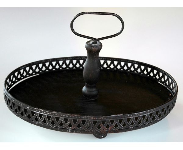 107 - Prato de metal com suporte